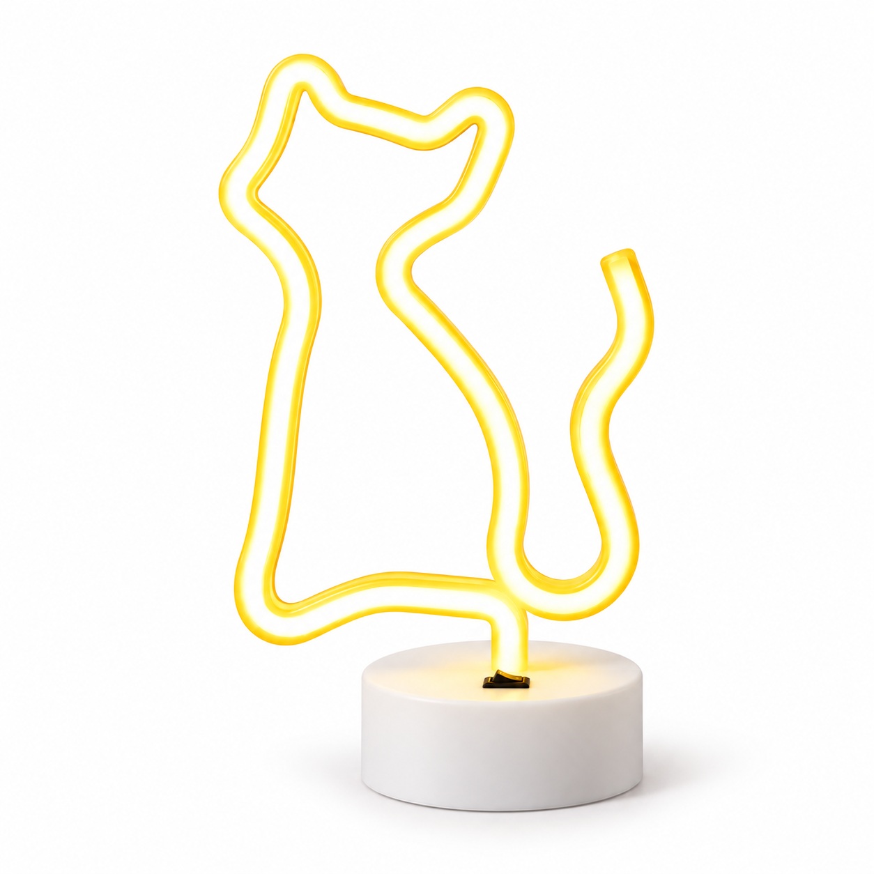Настільний LED неоновий світильник Кішка Arnolux 1.8W жовтий (ARN-15-TL-Cat-YL)
