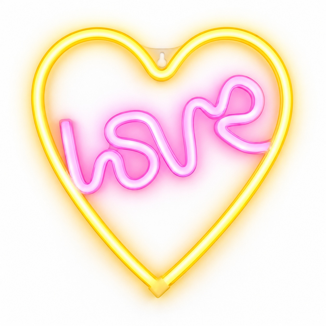 Настінний LED неоновий світильник Серце Love Arnolux 1.9W жовтий рожевий (ARN-45-WL-LoveHeart-YLPN)