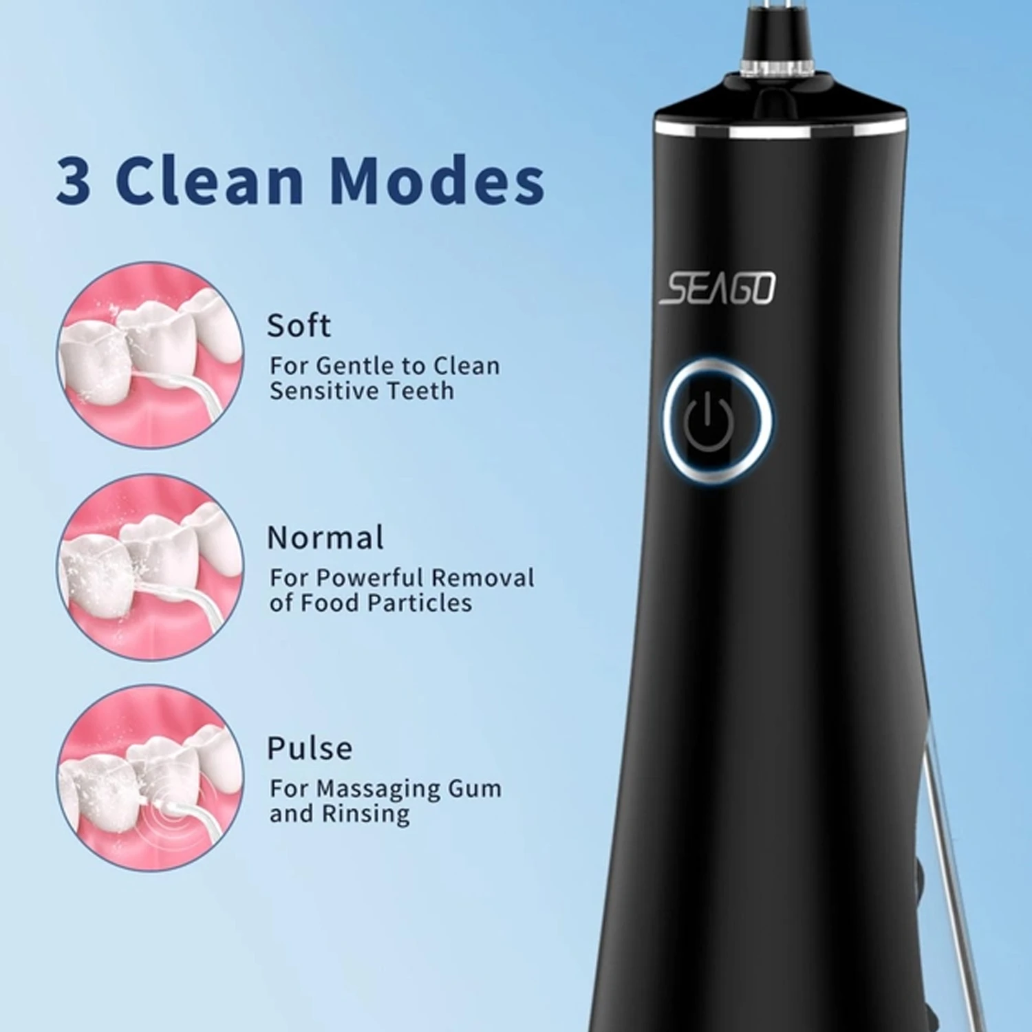 Портативний іригатор Seago SG-8001 чорний USB · 8
