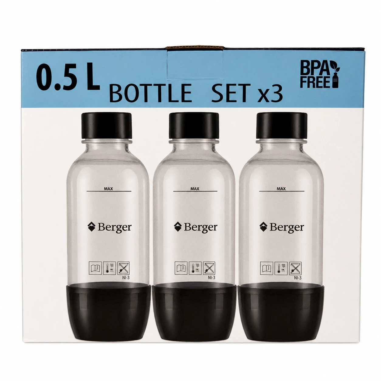 Набір пляшок Berger для сифонів SodaStream та Berger, 3 шт. по 0,5 л · 3