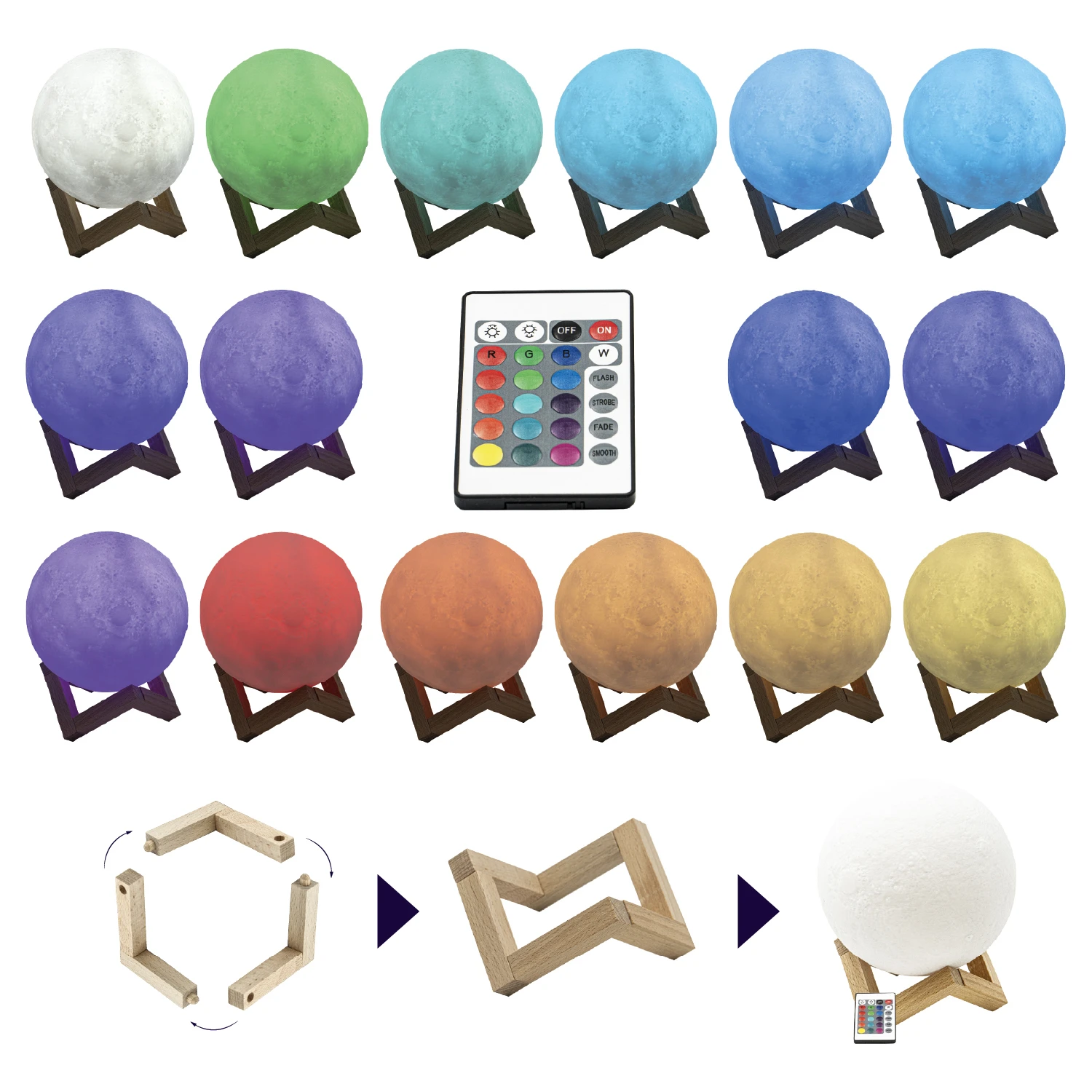 LED-нічник Berger 1039-NL-15 Moon RGB 3 Вт · 4