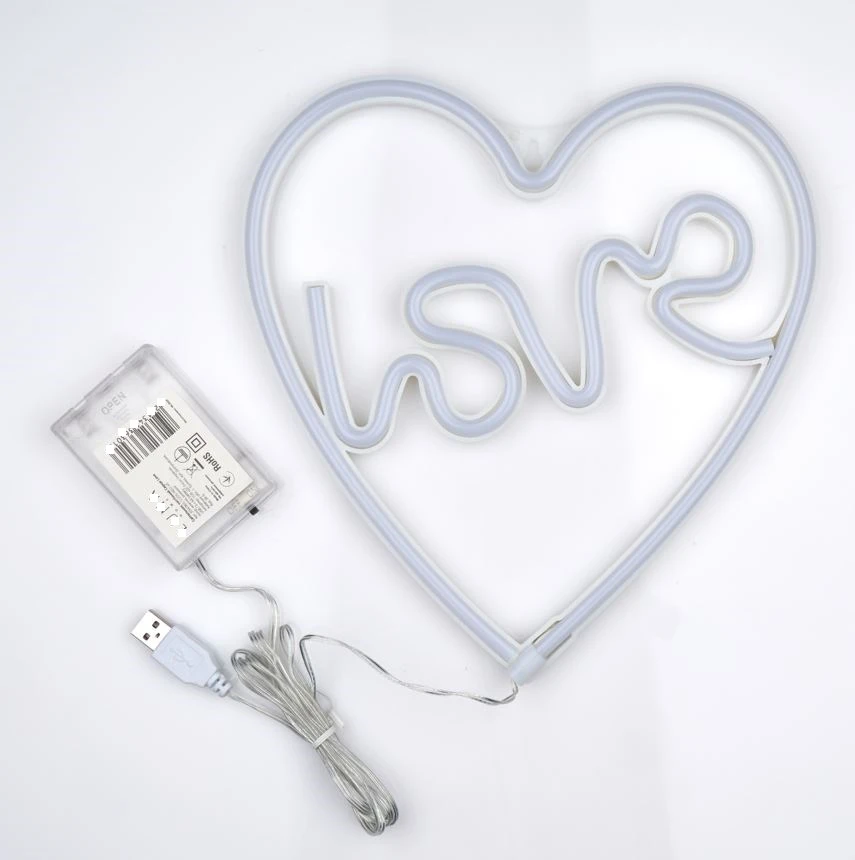 Настінний LED неоновий світильник Серце Love Arnolux 1.9W жовтий рожевий (ARN-45-WL-LoveHeart-YLPN) · 5