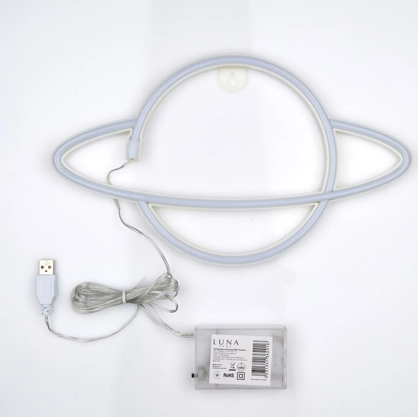 Настінний LED неоновий світильник Планета Arnolux 1.9W блакитний рожевий (ARN-44-WL-Planet-BLPN) · 3