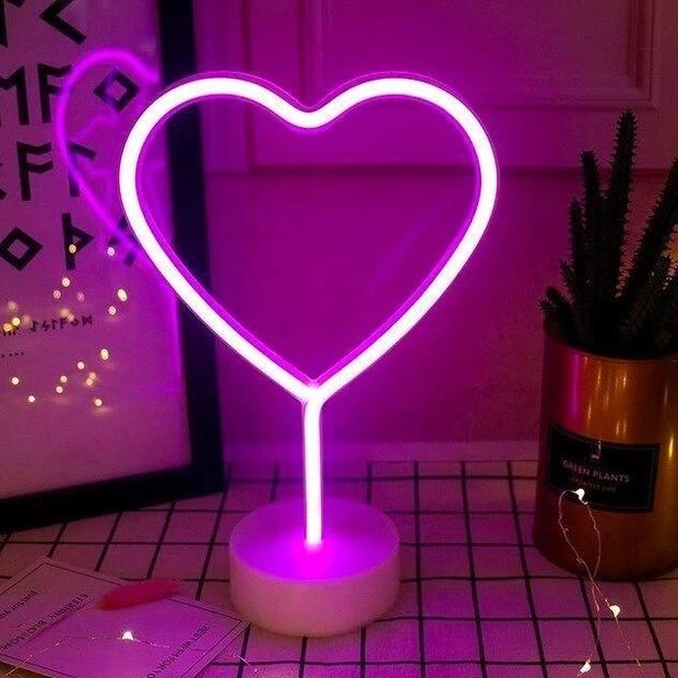 Настільний LED неоновий світильник Серце Arnolux 1.9W рожевий (ARN-05-TL-Heart-PN) · 4