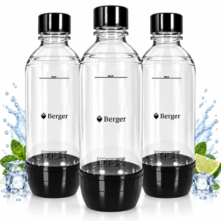 Набір пляшок Berger для сифонів SodaStream та Berger, 3 шт. по 1 л
