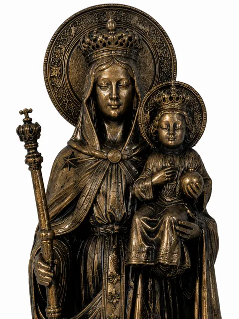Статуетка DIKOCE Діва Марія Ave Maria II 24 см, антична бронза · 2