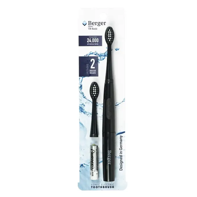 Електрична зубна щітка Berger TB Basic чорна з 2 насадками · 6
