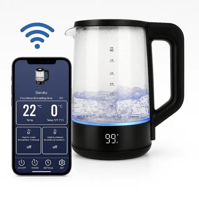 Електрочайник Bergs EK-0011GB Smart з Wi‑Fi, 1,8 л, 2000 Вт