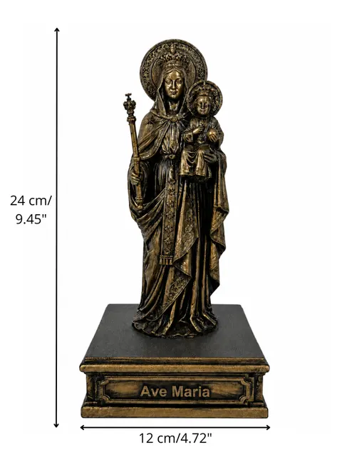 Статуетка DIKOCE Діва Марія Ave Maria II 24 см, антична бронза · 3