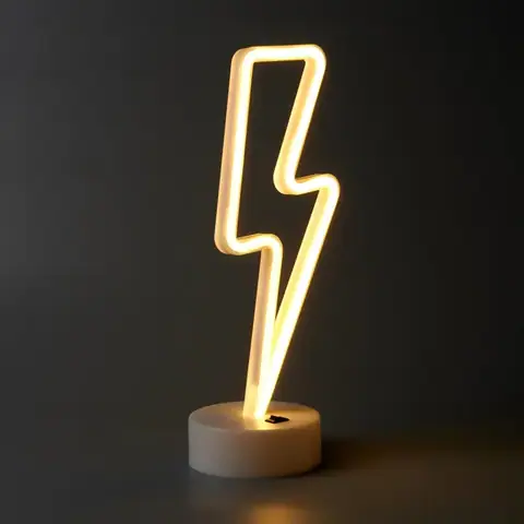 Настільний LED неоновий світильник Блискавка Arnolux 1.9W жовтий (ARN-10-TL-Lightning-YL) · 3