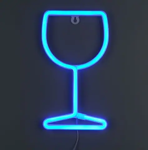 Настінний LED неоновий світильник Келих Arnolux 1.9W синій (ARN-55-WL-WineGlass-BL) · 2