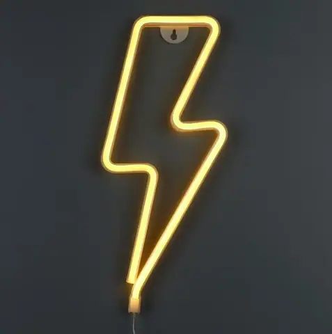 Настінний LED неоновий світильник Блискавка Arnolux 1.7W жовтий (ARN-34-WL-Lightning-YL) · 2