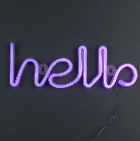 Настінний LED неоновий світильник Hello Arnolux 1.9W рожевий (ARN-47-WL-Hello-PN) · 2