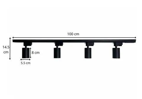 Комплект трекового освітлення Bergs 521T1-100-4GU10 4 × GU10, чорний · 2