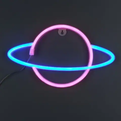 Настінний LED неоновий світильник Планета Arnolux 1.9W блакитний рожевий (ARN-44-WL-Planet-BLPN) · 2