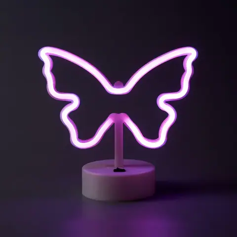 Настільний LED неоновий світильник Метелик Arnolux 1.7W рожевий (ARN-13-TL-Butterfly-PN) · 2