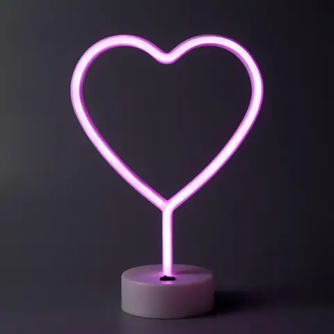 Настільний LED неоновий світильник Серце Arnolux 1.9W рожевий (ARN-05-TL-Heart-PN) · 2