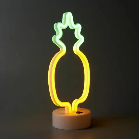 Настільний LED неоновий світильник Ананас Arnolux 1.7W жовтий зелений (ARN-02-TL-Pineapple-YLGR) · 3