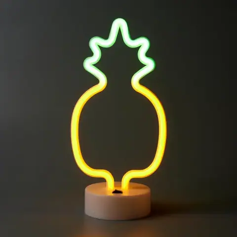 Настільний LED неоновий світильник Ананас Arnolux 1.7W жовтий зелений (ARN-02-TL-Pineapple-YLGR) · 2