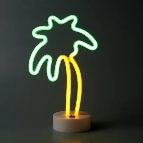 Настільний LED неоновий світильник Пальма Arnolux 1.7W жовтий зелений (ARN-01-TL-Palm-YLGR) · 2